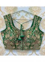 Silk Green Bridal Wear Sequins Work Readymade Blouse